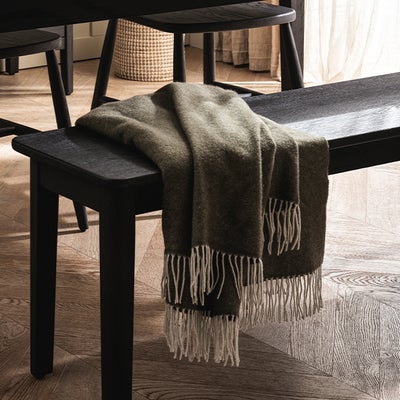 Throw with Cashmere - Forest Green