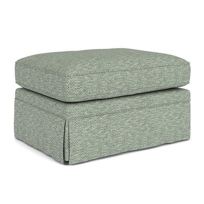 Foot Stool - Lake - Herringbone Weave