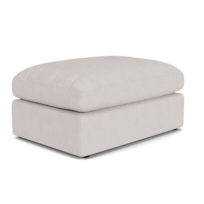 Foot Stool - Soft White - Luxury Italian Linen