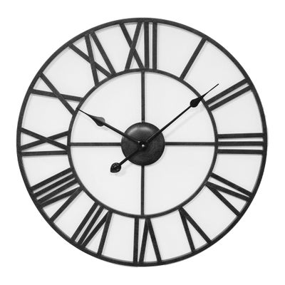 Skeleton Metal Wall Clock Black 60cm
