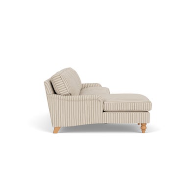Chaise Large Left Hand - Sage - Kingham Stripe