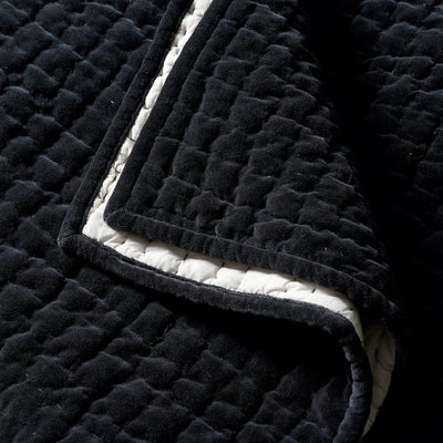Cotton Velvet Driftline Weave Bed Throw Navy