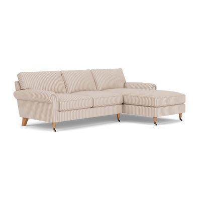 Chaise Large Right Hand - Flax - Kingham Stripe
