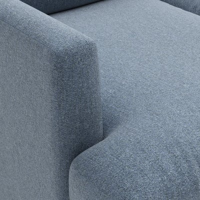 Chaise Large Left Hand - Indigo - Rustic weave