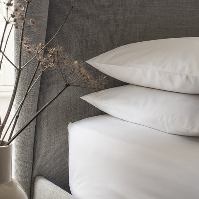 200 TC Percale King Deep Fitted Sheet White