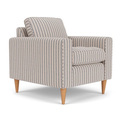 Armchair - Indigo - Kingham Stripe