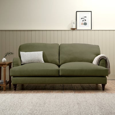 Burton - 3 Seater - Forest Green - House Linen Mix