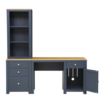 Desk with Bookcase and Filing Cabinet