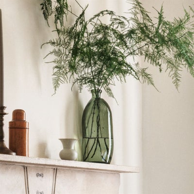 Simplicity Blown Glass Vase 35cm Olive Green