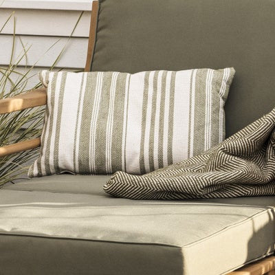 Lyra Stripe Green Cushion 30x50cm