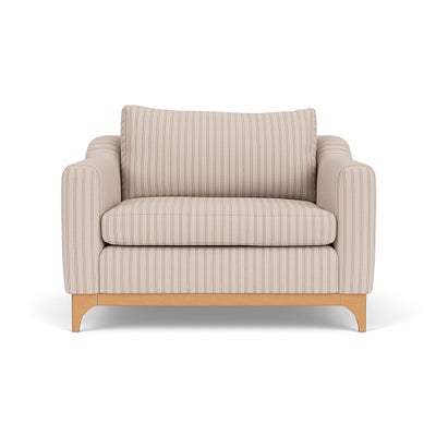 Love Seat - Flax - Kingham Stripe