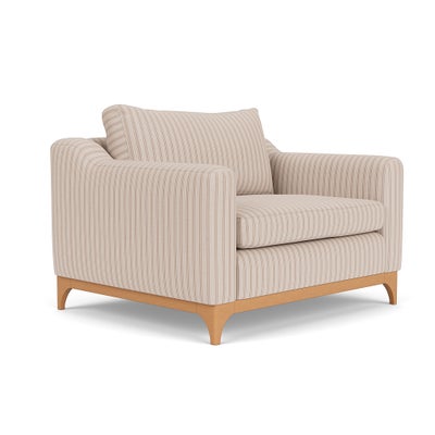 Love Seat - Flax - Kingham Stripe