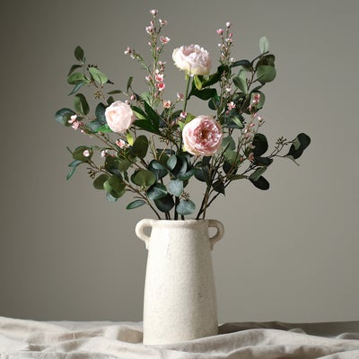 Pink Peony and Wax Flower Bunch