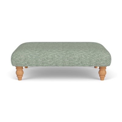 Foot Stool - Lake - Herringbone Weave