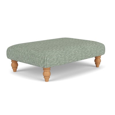 Foot Stool - Lake - Herringbone Weave