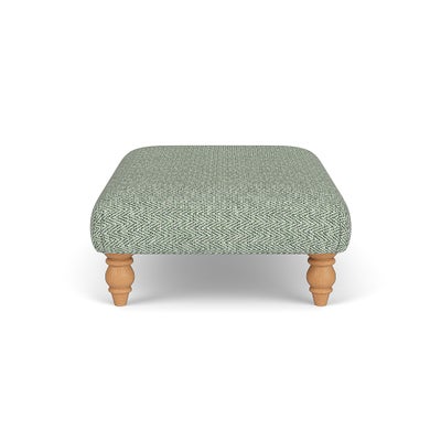 Foot Stool - Lake - Herringbone Weave