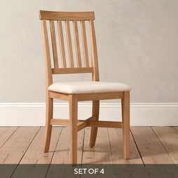 Inglesham Whitewash Oak Upholstered Dining Chair - Set of 4