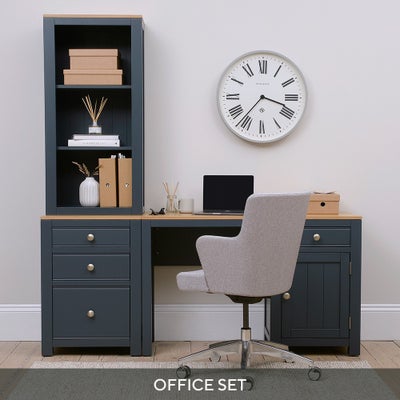 Desk with Bookcase and Filing Cabinet