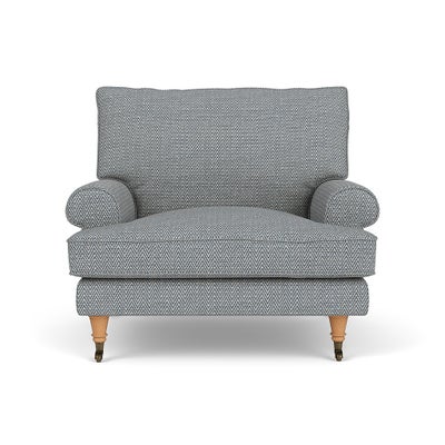 Armchair - Navy - Herringbone Weave