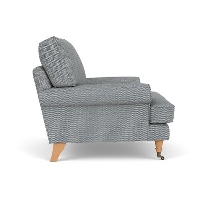 Armchair - Navy - Herringbone Weave