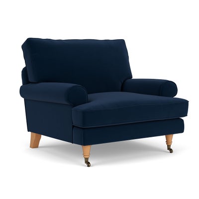 Armchair - Deep blue - Matt Velvet