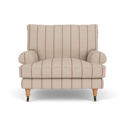 Armchair - Raspberry - Compton Stripe