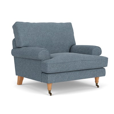 Armchair - Mid Blue - Aquaclean Oxford