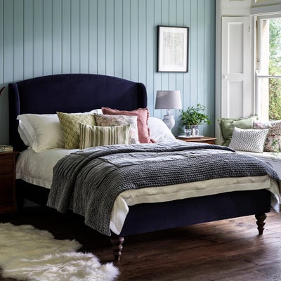 Midnight Velvet Double Upholstered Bed