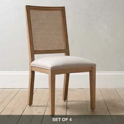 Set of 4 Rattan Back Chairs