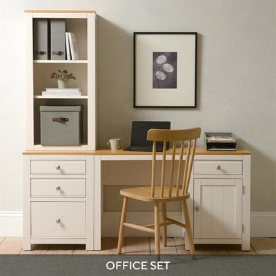 Desk with Bookcase and Filing Cabinet