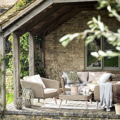 4 Piece Garden Lounge Set - Natural