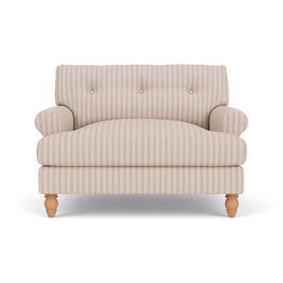 Love Seat - Flax - Kingham Stripe