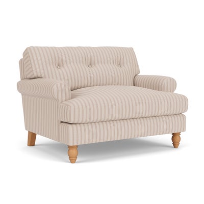 Love Seat - Flax - Kingham Stripe