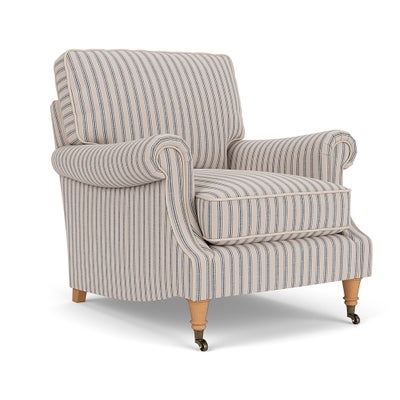 Armchair - Indigo - Kingham Stripe