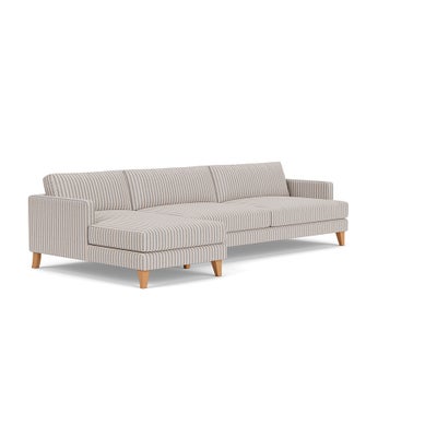 Chaise Extra Large Left Hand - Indigo - Kingham Stripe