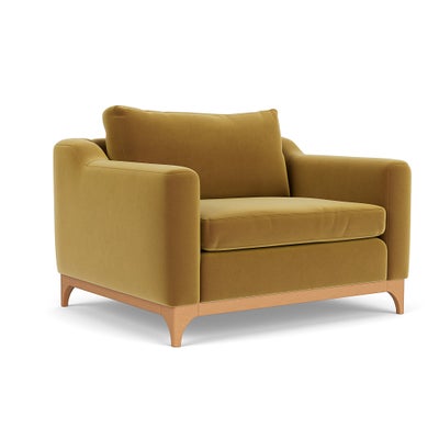 Love Seat - Mustard - Matt Velvet