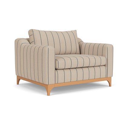Love Seat - Charcoal - Compton Stripe