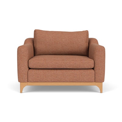 Love Seat - Brick - Herringbone Weave