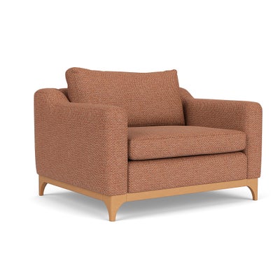 Love Seat - Brick - Herringbone Weave