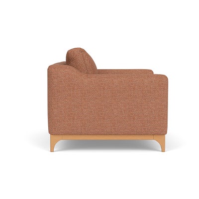 Love Seat - Brick - Herringbone Weave