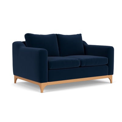 2 Seater Sofa - Deep Blue - Matt Velvet
