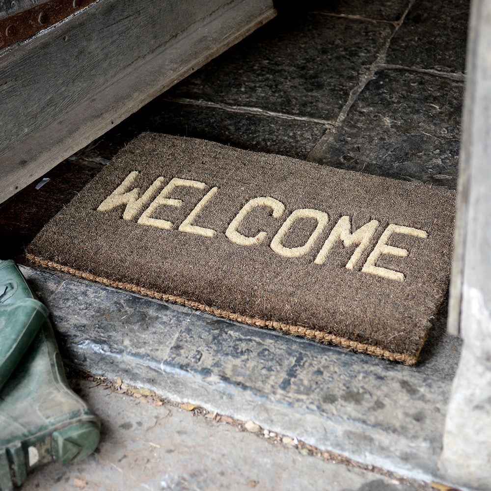 Welcome Doormat - Charcoal 45x75cm - The Cotswold Company
