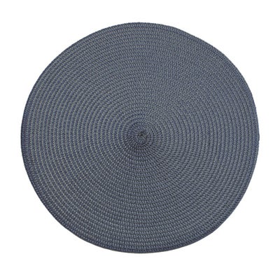 Circular Ribbed Placemat Slate Blue