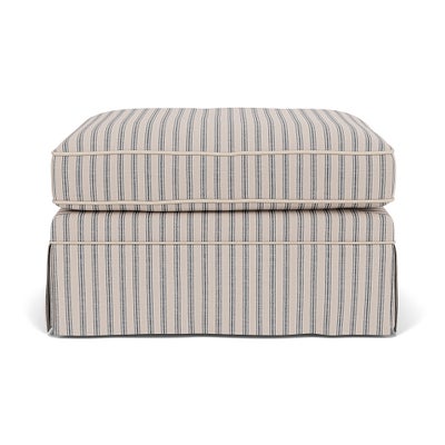 Foot Stool - Indigo - Kingham Stripe