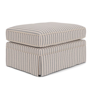 Foot Stool - Indigo - Kingham Stripe