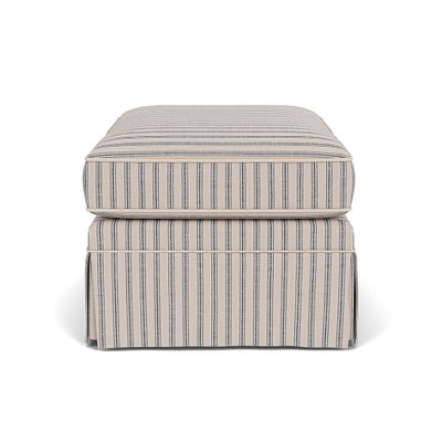 Foot Stool - Indigo - Kingham Stripe