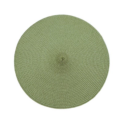 Circular Ribbed Placemat Olive Green