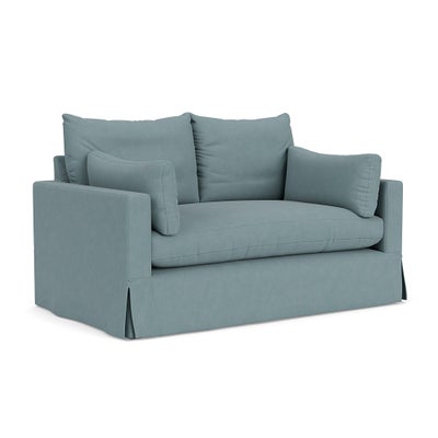 2 Seater Sofa - Sky Blue - House Linen Mix