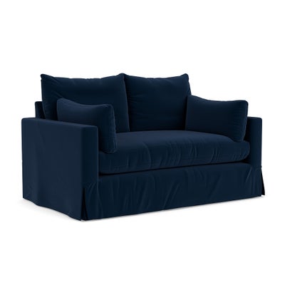 2 Seater Sofa - Deep Blue - Matt Velvet