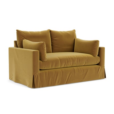 2 Seater Sofa - Mustard - Matt Velvet